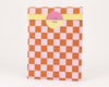 Sacs en papier damier rose / cannelle / jaune: Taille M (12 x 21 cm)