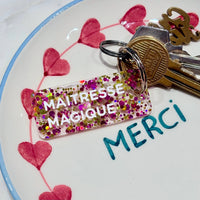 MAITRESSE MAGIQUE Porte-clés à paillettes