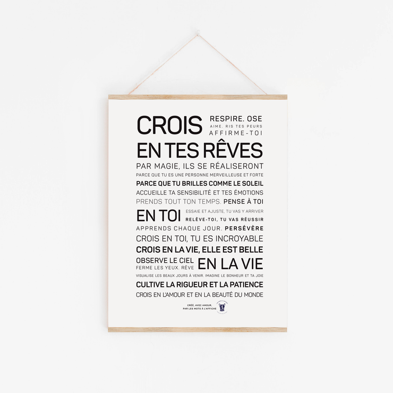 Affiche Crois en tes rêves: MINI A6 10.5 x 14.8 mm