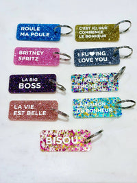 BICHETTE ❤ Porte-clés à paillettes : Fuchsia