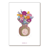 Carte Postale / Card "Vase coloré fleuri"
