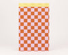 Sacs en papier damier rose / cannelle / jaune: Taille M (12 x 21 cm)