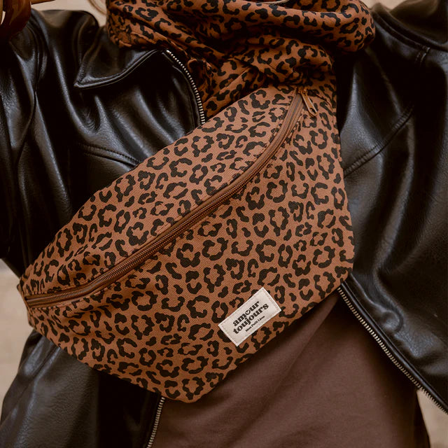 Sac banane adulte coton Léopard foncé - Amour toujours