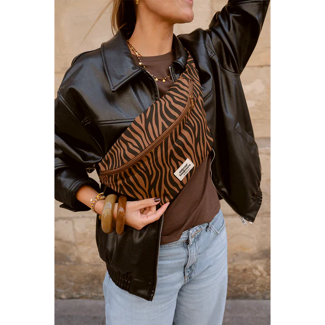 Sac banane adulte coton Zèbre foncé - Amour toujours