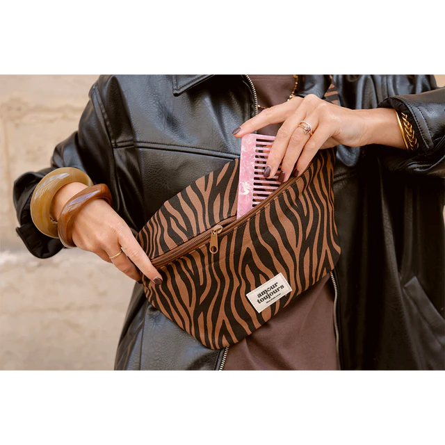 Sac banane adulte coton Zèbre foncé - Amour toujours