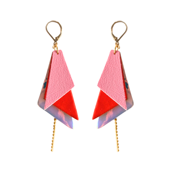 Boucles d'oreilles en cuir Billy pendantes