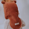 Cagoule velours paprika: T0: 9 - 18 mois