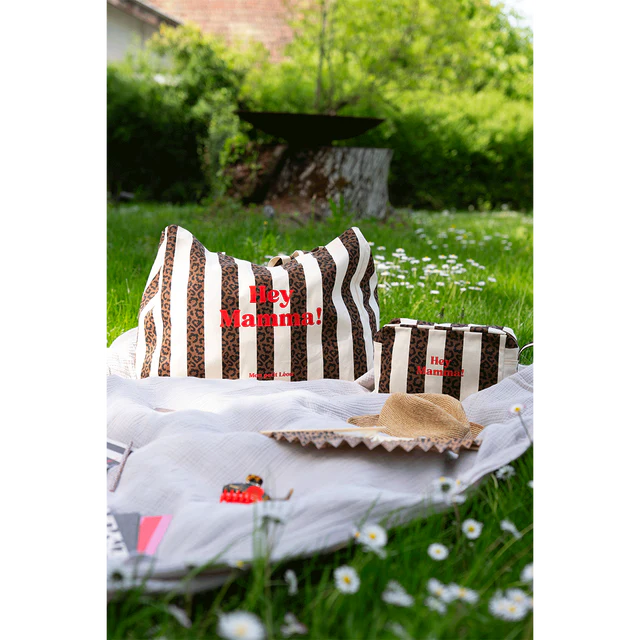 Trousse de toilette coton - Rayures Léopard - Hey Mamma