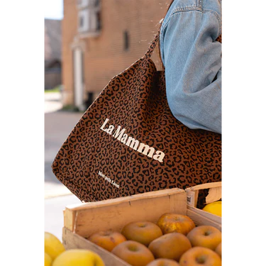 Cabas XXL Léopard foncé "La Mamma "