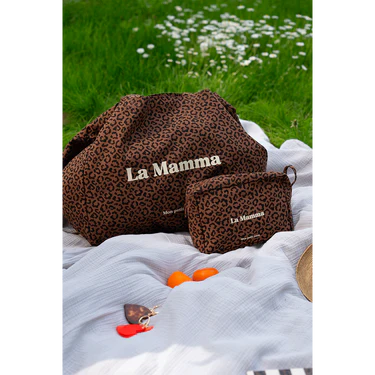 Cabas XXL Léopard foncé "La Mamma "