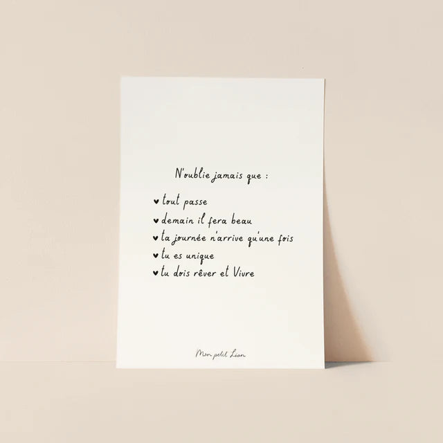 Carte Citation - Mood (4 messages différents)