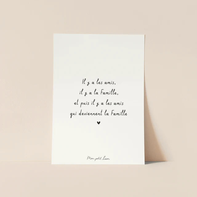 Carte Citation - La famille, les amis (6 messages différents)