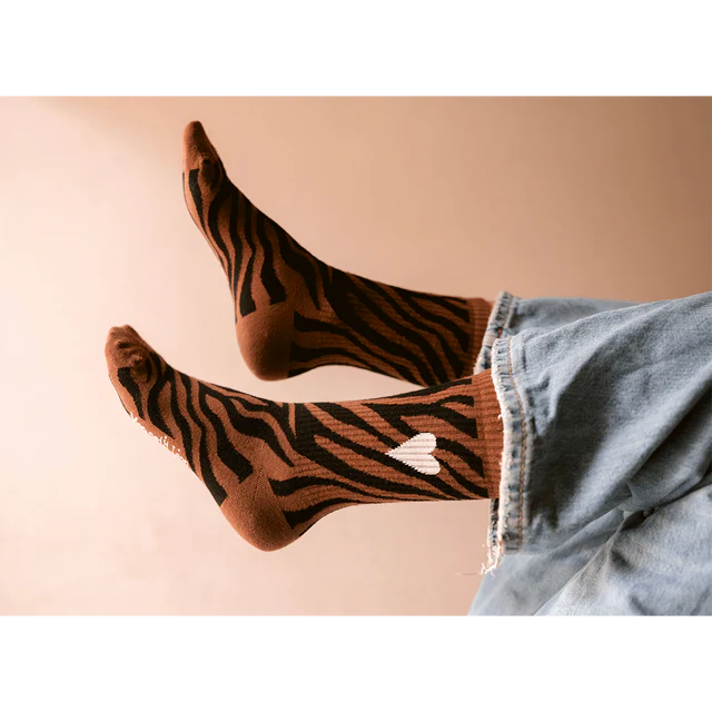 Chaussettes femme zèbre
