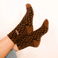 Chaussettes femme léopard à message