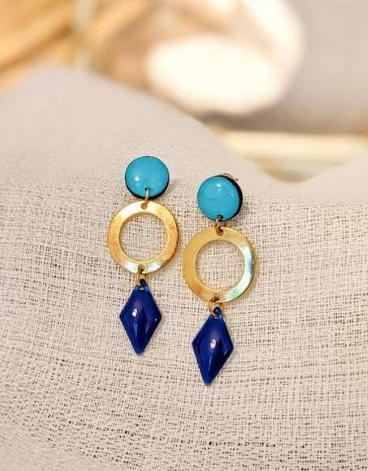 Boucles color pop bleues