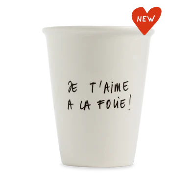 Tasse en porcelaine Je t'aime à la folie