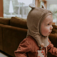 Cagoule velours taupe: T1 : 2 - 4 ans