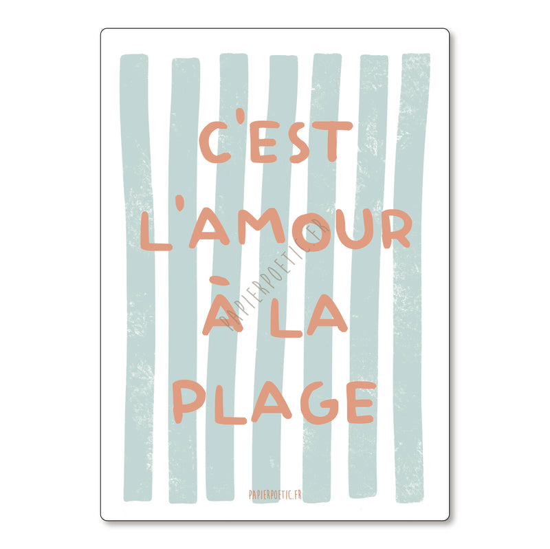 Carte "C'est l'amour à la plage"
