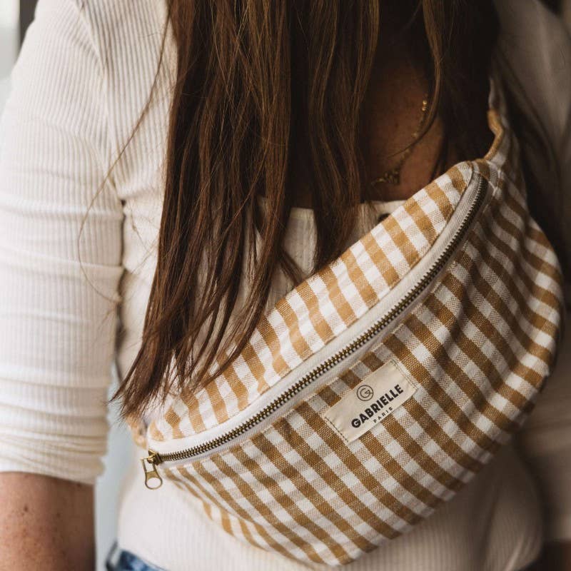 Sac Banane en Coton Vichy: Bordeaux