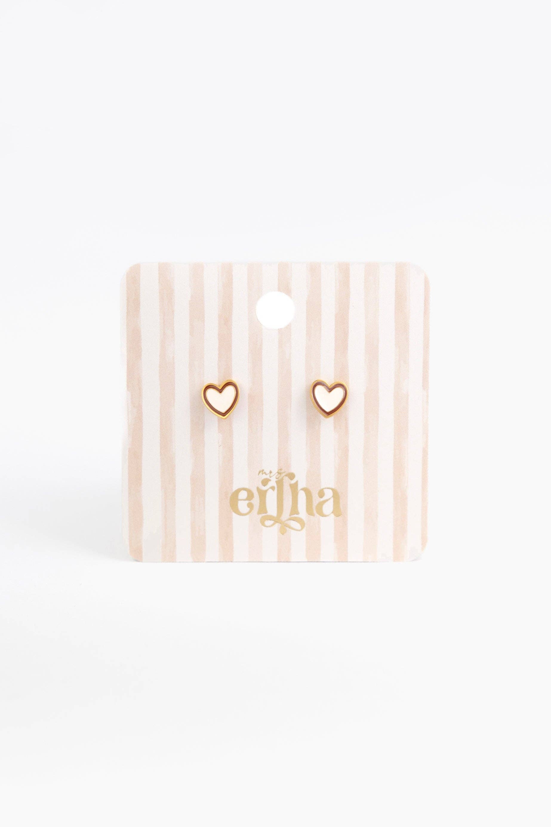 Boucles d'oreilles clous - Duo Cœur