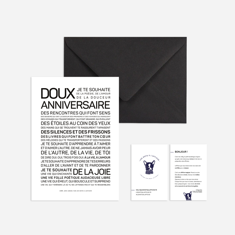 Affiche Doux anniversaire: MINI A6 10.5 x 14.8 mm