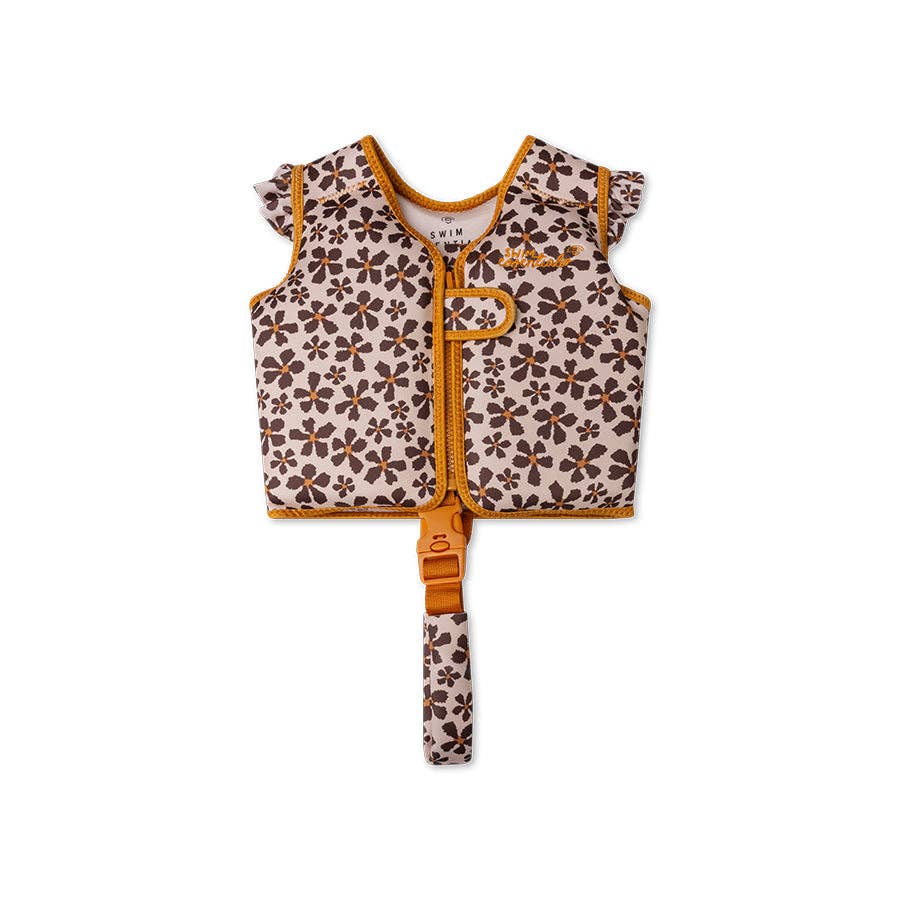 Gilet de natation - Orange - Fleur sauvage: 1/2 Years