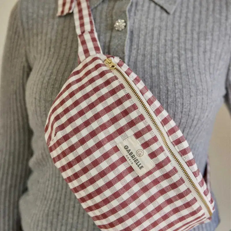 Sac Banane en Coton Vichy: Bordeaux