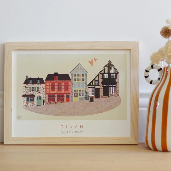 Illustration Affiche Dinan - Rue du Jerzual
