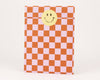 Sacs en papier damier rose / cannelle / jaune: Taille M (12 x 21 cm)