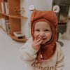 Cagoule velours paprika: T0: 9 - 18 mois