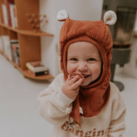 Cagoule velours paprika: T1: 2 - 4 ans