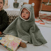Poncho bébé velours kaki