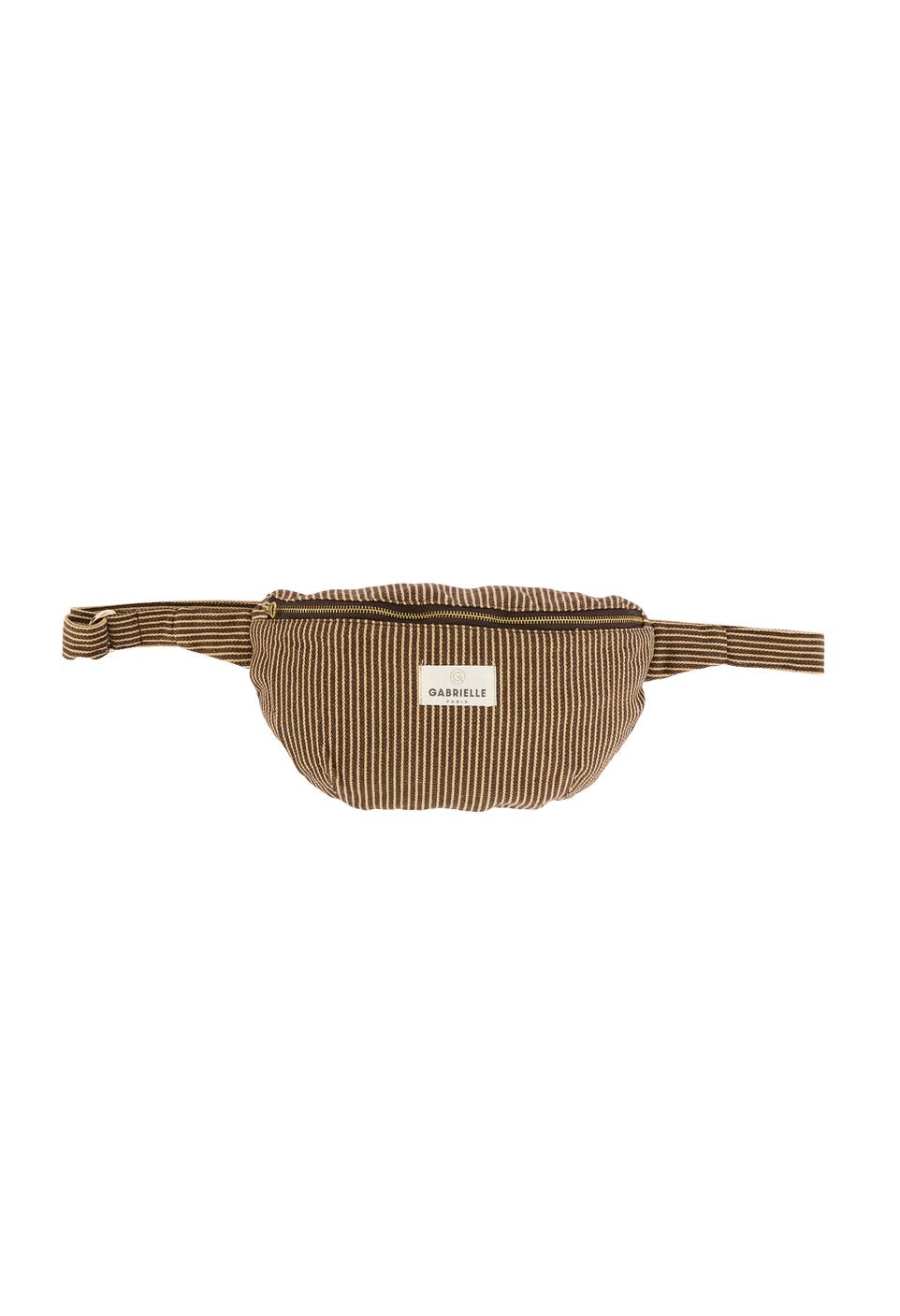Sac banane en coton Rayures Café