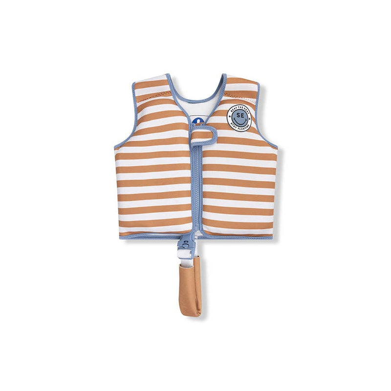 Gilet de Natation Rayé Marron/Blanc 2-3 ans