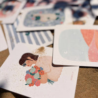Carte Postale / Card "Fille aux fleurs"