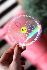 Sticker Suncatcher "No Rain, No Sunshine" – Créateur d'arc-en-ciel