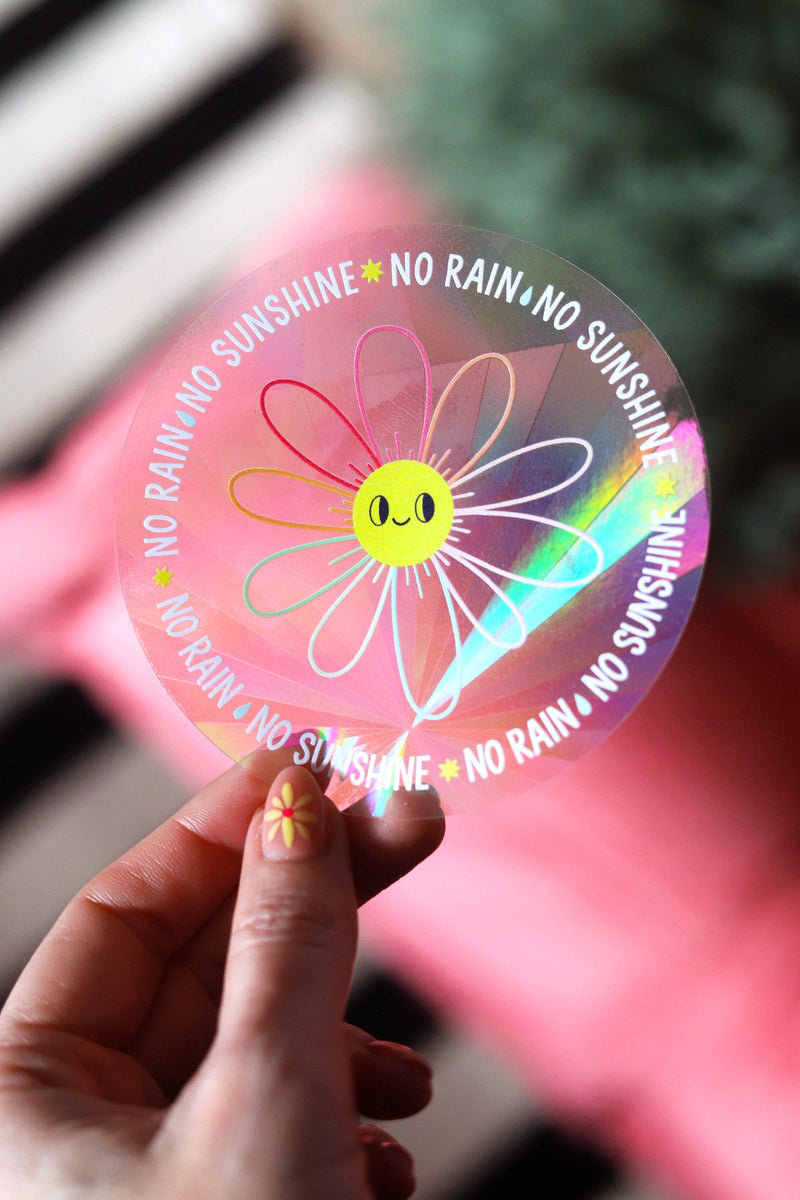 Sticker Suncatcher "No Rain, No Sunshine" – Créateur d'arc-en-ciel