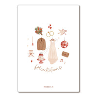 Carte Postale / Card "Félicitations mignonneries mariage"