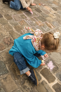 Foulard Delhi Cerisier 100 cm