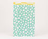 Sacs en papier marguerites, vert: Taille M (12 x 21 cm)