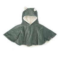 Poncho bébé velours kaki