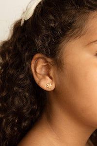 Boucles d'oreilles clous - Flora dorée