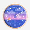 Horloge lunaire "rose bleu violet"