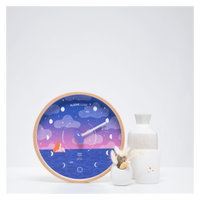 Horloge lunaire "rose bleu violet"