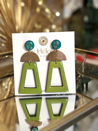 boucles trapèze vert
