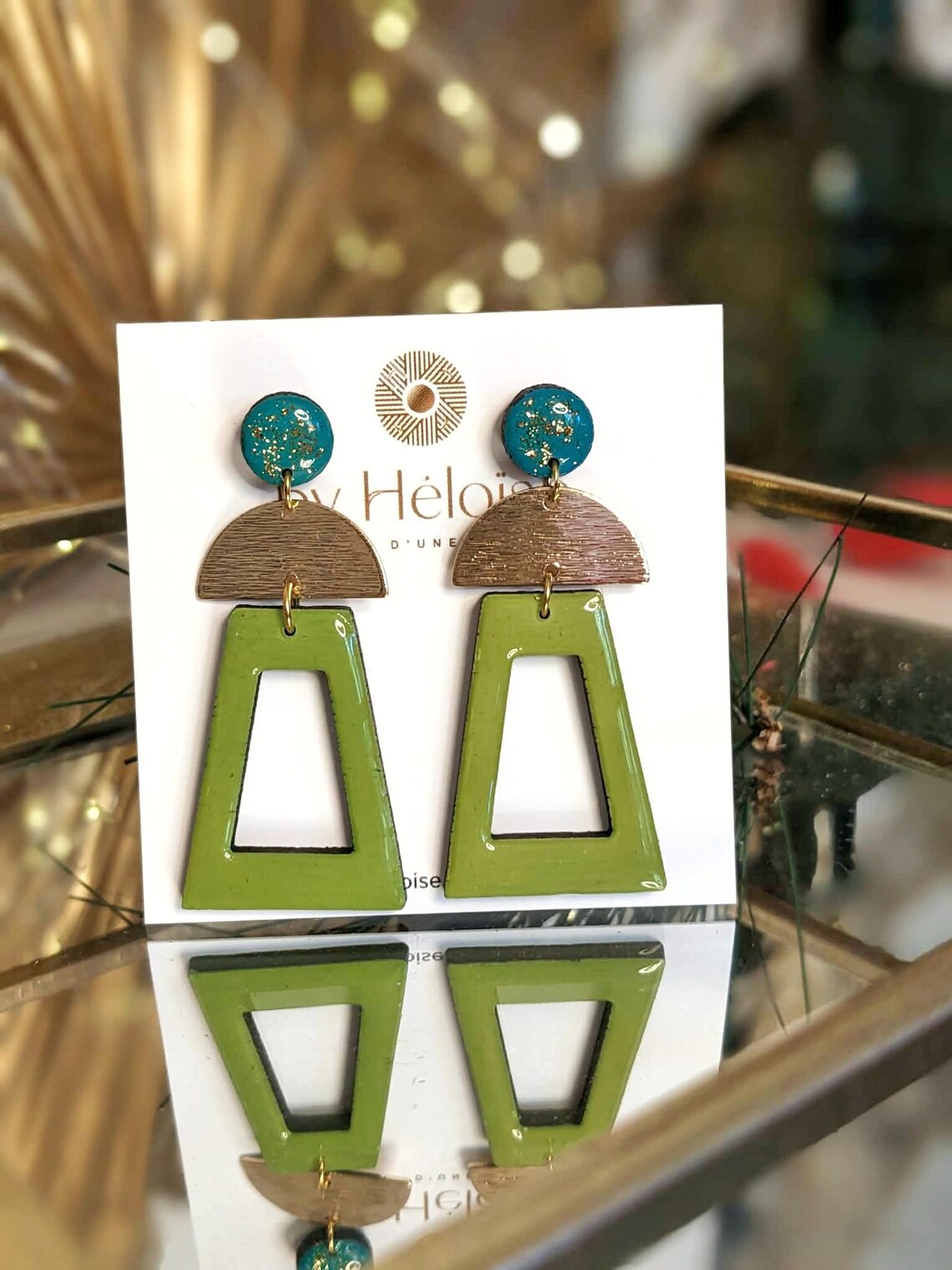 boucles trapèze vert