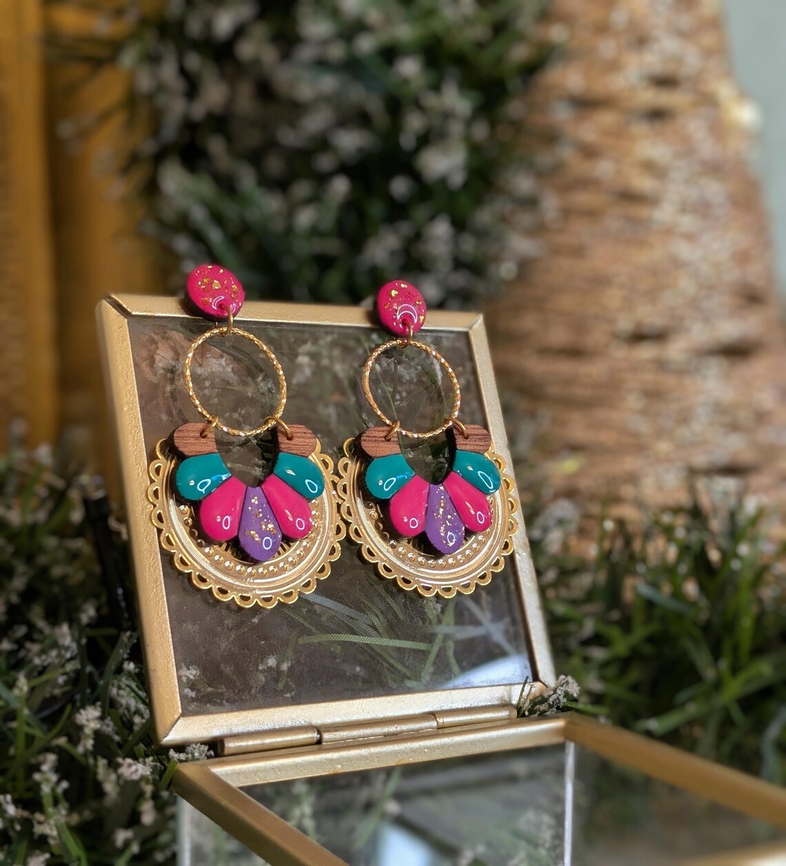 boucles hortense fushia /rose