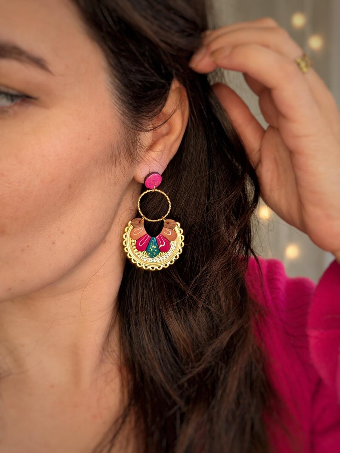 boucles hortense fushia /rose
