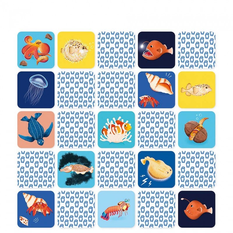 Jeu de Mémory Animaux marins et Super-pouvoirs