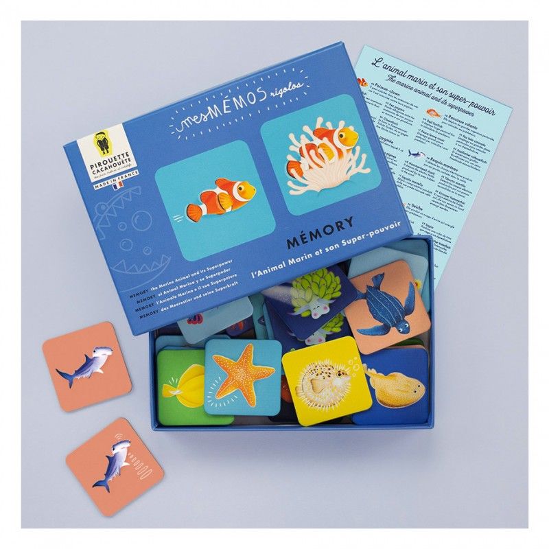 Jeu de Mémory Animaux marins et Super-pouvoirs